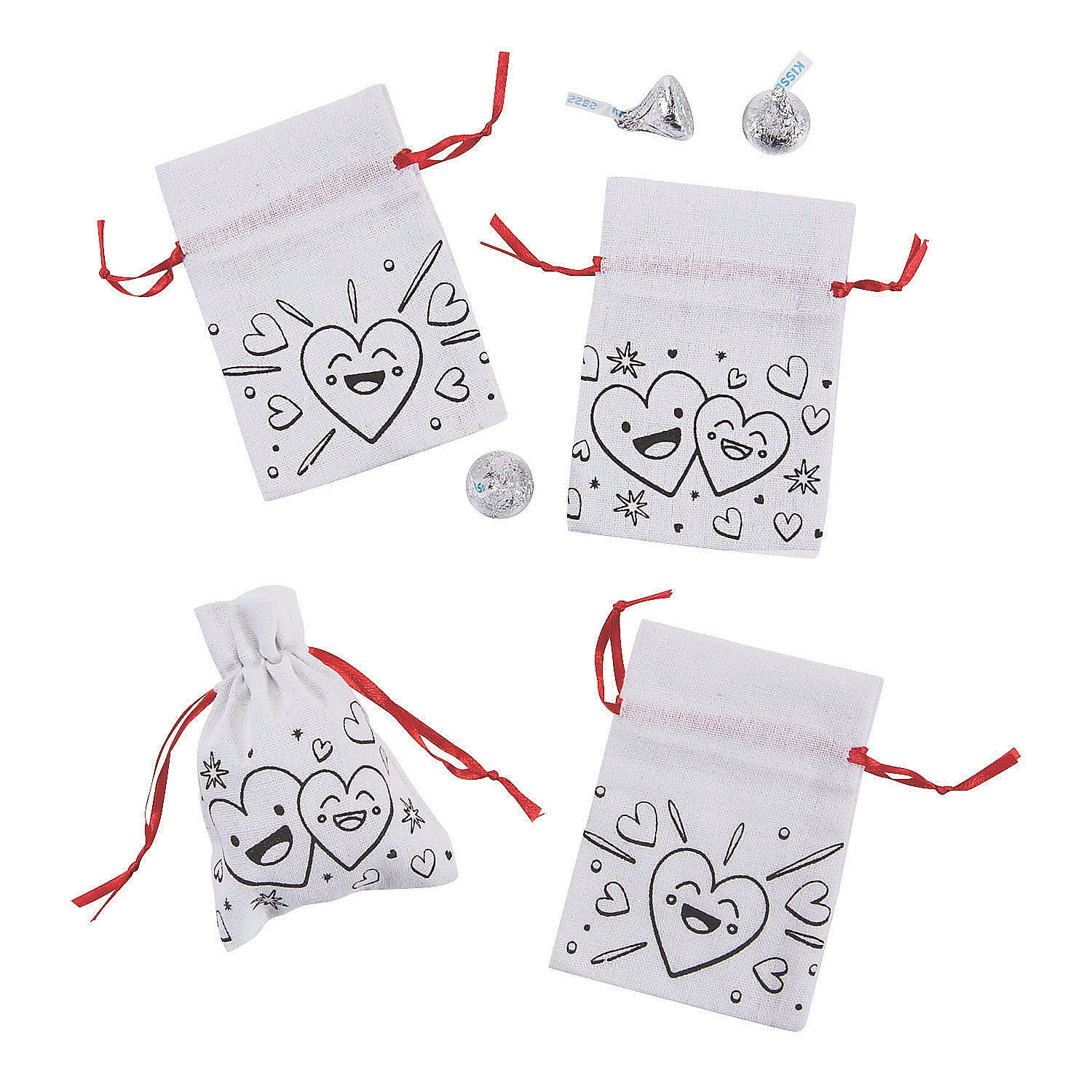 Color Your Own Mini Valentine Favor Bags Craft Kits 12 Pieces