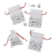 Fun Express White Valentine's Day Gift Bags, 12 Count