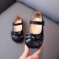 thumbnail image 2 of Viluyesy Girls Mary Jane Flats - Childrens Solid Bow Round Toe Soft Sole Low Heel Princess Dress Shoes Spring Summer Black Size 8, 2 of 6