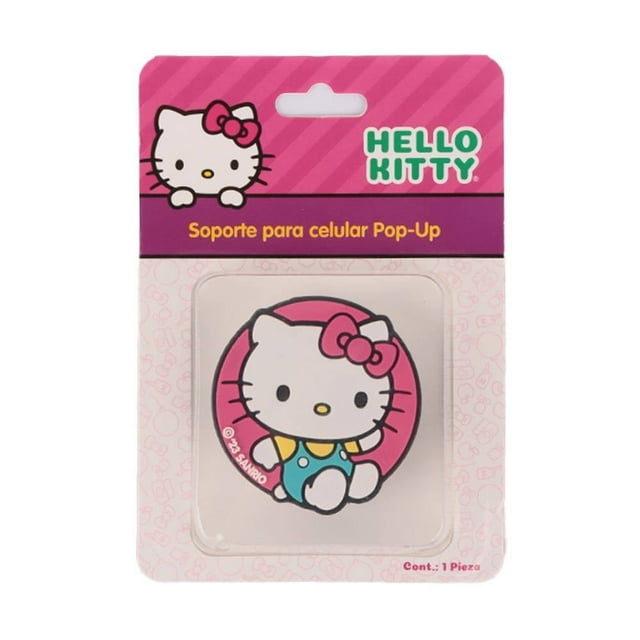 Soporte para Celular Prichos Hello Kitty Redondo con Diseño Animado Retráctil 1 Pieza Rosa
