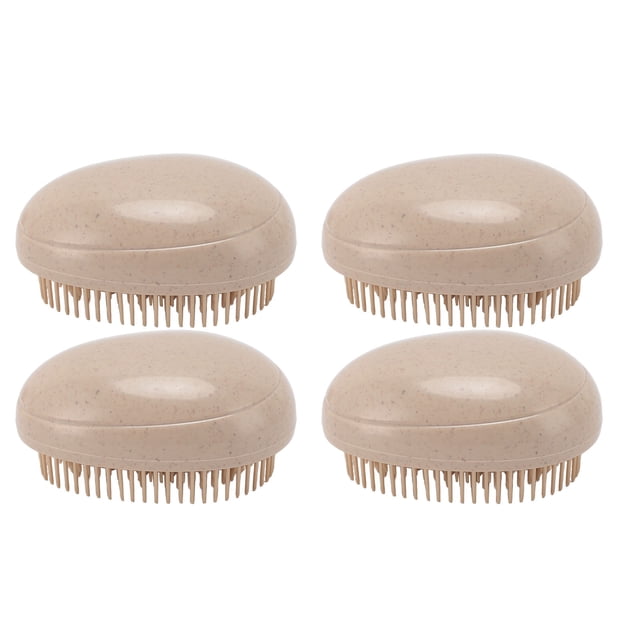 Cepillo para el Cabello, Paja de Trigo Portable 4 piezas Masajeado del cuero Cabelludo redondo se Desprecia Cepillo para el HOGAR PARA VIAJAR EN CASA