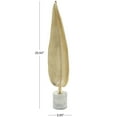 thumbnail image 3 of 6" x 26" Gold Aluminum Textured Leaf Sculpture with White Marble Base, by CosmoLiving by Cosmopolitan, 3 of 10