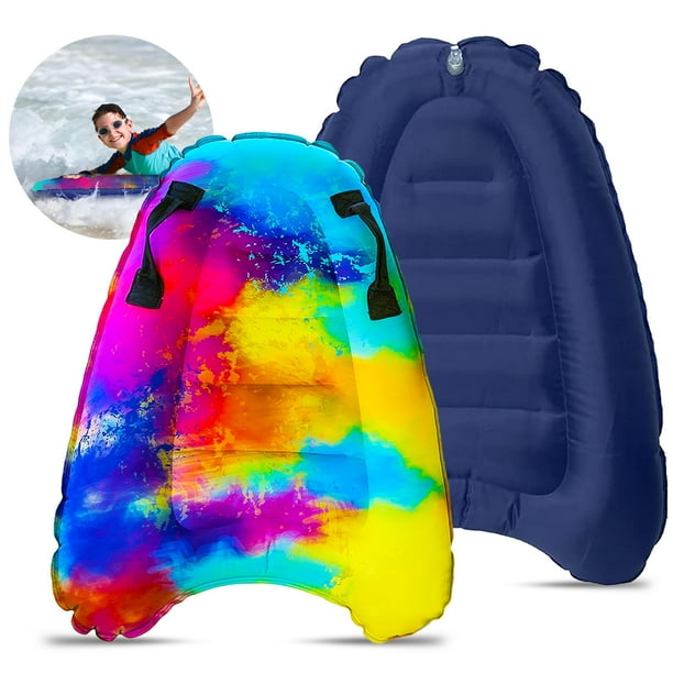 Tabla inflable de surf y bodyboard JAMBO para niños con asas, paquete de 1