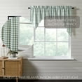 thumbnail image 2 of VHC Brands Annie Buffalo Check Farmhouse 36"x36"x16" Swag Pair Green Rod Pocket Cotton Kitchen Window Curtains, 2 of 7