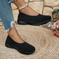 thumbnail image 6 of XIMIN Women's Woven Orthopedic Breathable Comfortable Walking Sneakers with Arch Support Wide Fit Slip on Tenis Comfy Work Slip Ins Loafers Soft Foam Footwear (9.5, Black), 6 of 8