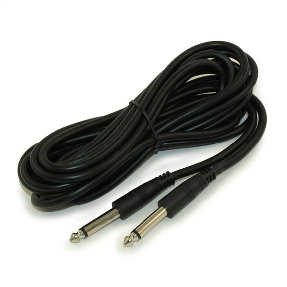 15ft 1/4" MONO (TS) Guitar Cable, Male to Male, 28AWG, Nickel Plated