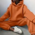 thumbnail image 7 of Womens 2 Piece Sweatsuits Oversized Hoodies Sweatshirt Wide Leg Sweatpants Matching Sets Lounge Tracksuits Outfits Orange S, 7 of 7