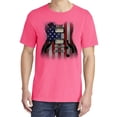 thumbnail image 2 of Wild Bobby, Flag Guitar, Streetwear, Garment-Dyed Washed Look Short Sleeve T-Shirt, Neon Pink, 2XL, 2 of 3