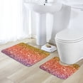 thumbnail image 5 of Rainbow Glitter Sparkle Bathroom Rugs, 2 Pieces Bath Rug Mat U Shaped Toilet Rugs, Soft Absorbent Bath Rugs, Machine Washable, Non-Slip Bath Mats For Tub, Shower And Bath Room, 5 of 6