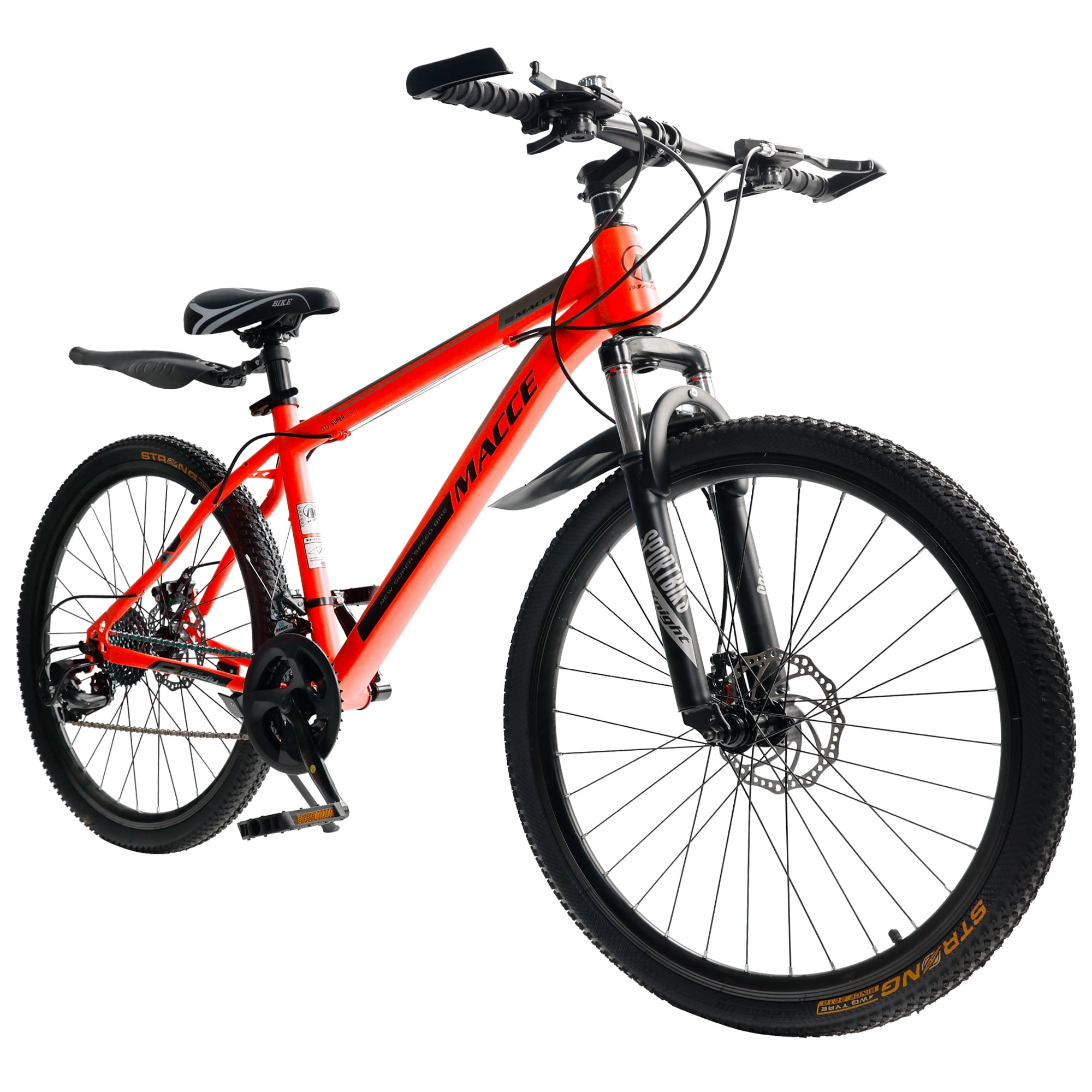 26 Inch Mountain Bike for Adult, 27-Speed Front Suspension High-Carbon Steel MTB Bicycle, Dual Disc Brake Bikes for Men Women, Silver, Blue, Gray and Red