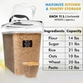 thumbnail image 6 of Shazo 2 PC (11L | 372 fl oz) Extra Large Airtight Flour Sugar Storage Containers with Handle, BPA Free Plastic Food Storage Containers with Lids, 6 of 10