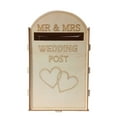 DIY Wooden Wedding Mailbox Post Box with Lock Rustic Hollow Gift Card