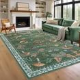 thumbnail image 1 of Garvee 5'x7' Modern Insect Floral Print Area Rug Washable Rugs, Stain-Resistant Non Slip Rug Foldable Indoor Carpet Low Pile Floor Mat for Living Room Bedroom Home Decor, Green, 1 of 7