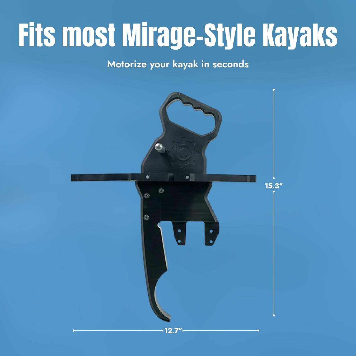 Bixpy Mirage Fin Type Pedal Drive Adapter for Mirage Style Pedal Drive Kayaks Compatible Motors and Kayak Motor Accessories with Protective Front Bumper and Corrosion Resistant Design