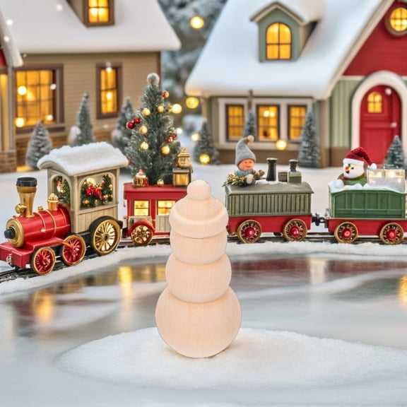 Homoyoyo 10Pcs Plain Wood Snowman Decorations Light Yellow Party Decor Crafts Supplies