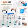 thumbnail image 3 of VEVOR Shower Chair Seat with Padded Arms and Back, Shower Stool with Reinforced CrossBar, Adjustable Height Bench Bath Chair for Elderly Disabled, Shower Chair for Inside Shower Bathtub, 400 lbs, 3 of 9