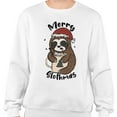 thumbnail image 2 of Merry Slothmas Sweatshirt Unisex 3X-Large White, 2 of 5