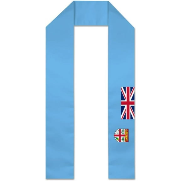 Fiji Flag Graduation Stole Graduate Shawl Sash Scraf Gift For Abroad Student International Study (Square)
