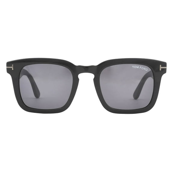 TOM FORD Dax FT0751-N 01A Shiny Black Smoke Plastic 50 mm Men's Sunglasses