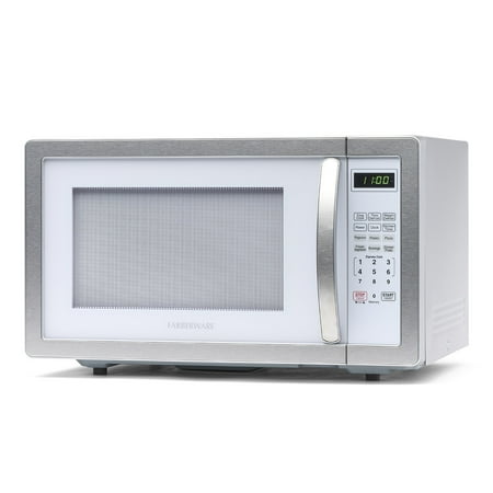 Farberware - Classic 1.1 Cu. Ft. Countertop Microwave Oven - Platinum white
