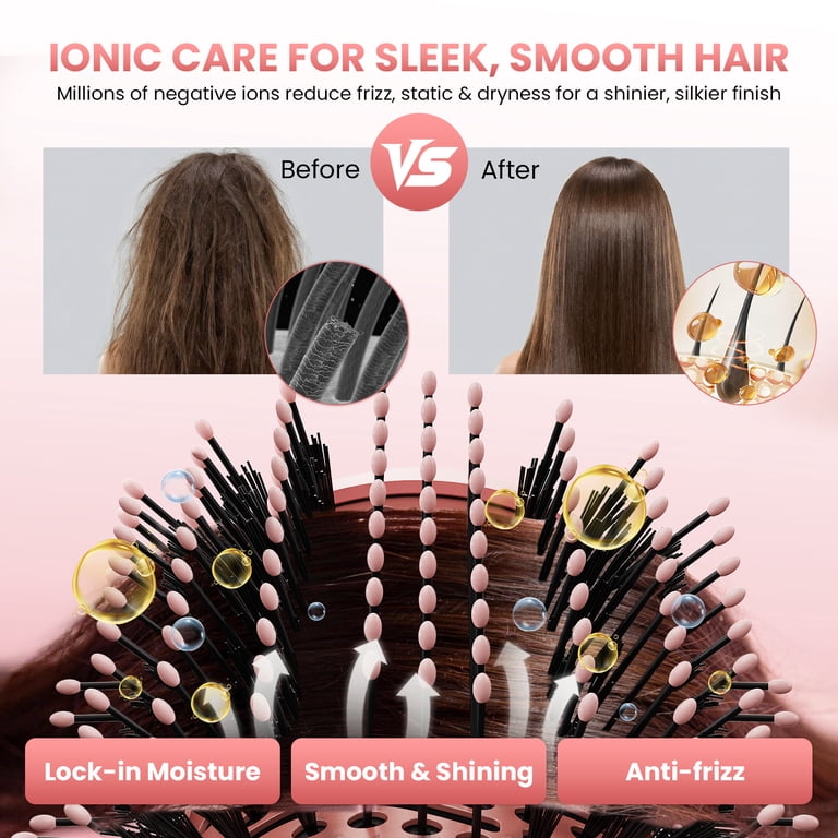 FETERVIC Hair Dryer Brush, 1200W Ionic Titanium photo 7