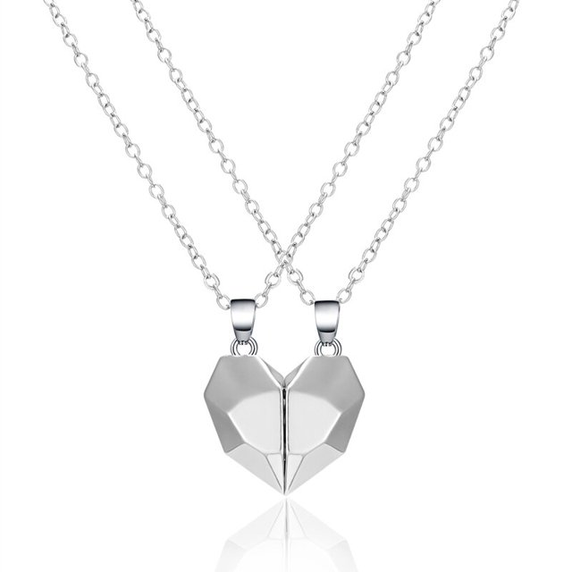 Collar de pareja para mujer, colgante emparejado, corazón magnético, sol, luna, joyería a juego, gargantilla de cadena para novia, fiesta de boda, 2 piezas por juego