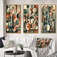 thumbnail image 1 of Designart "Artistic Evolution Mid Century IV" Modern Midcentury Framed Wall Art Set Of 3 - Orange Midcentury Frame Gallery Wall Set For Home Decor, 1 of 6