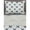 thumbnail image 3 of Dog Comforter & Sham Bedding Set, Husky Puppy Siberian Energetic Pet Alaskan Origin Sketch Style Cartoon Cold, 3 pcs Duvet Set Microfiber Filling Quilt, 5 Sizes, Blue Grey Black White, by Ambesonne, 3 of 4