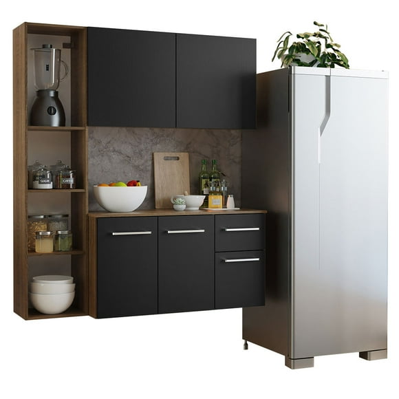 Mueble de Cocina Compacto Madesa 120cm Marrón/Negro