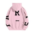 thumbnail image 3 of jtjvou Women's Hoodies Pullover Paris Sweatshirts Long Sleeve Loose Letter Print Hooded Pullover Tops Fall Clothes Women,Pink,S, 3 of 4