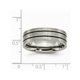 thumbnail image 4 of Mens Chisel Titanium 7mm Enamel and Grooved Brushed Wedding Band Ring, 4 of 5