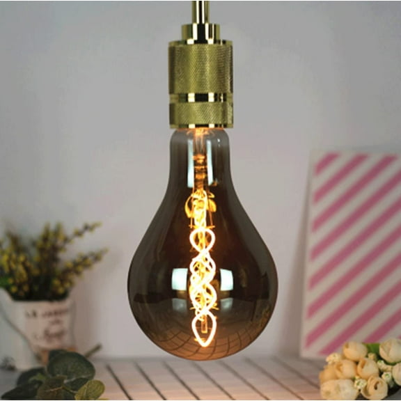 LINLIN LED Edison Bulb, Vintage Spiral Filament Light Bulb 4W E27 Base, Smoky Grey Glass Decorative Light Bulb for Bedroom Wedding