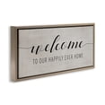 thumbnail image 3 of Stupell Industries Happily Ever Home Welcome Brown Framed Floater Canvas Wall Art, design by Amanda Murray, 11 x 25, 3 of 9