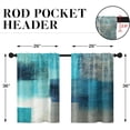 thumbnail image 4 of Teal Kitchen Curtains 36 Inch Length Turquoise Window Short Tier Curtains Over Sink Set of 2, Abstract Grey White Painting Art Modern Small Kitchen Decor 26x36 Inch, 4 of 7