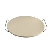 Nordic Ware 2-Piece Pizza Bakeware Set with 13 Ceramic Pizza Stone and Steel Wire Holder