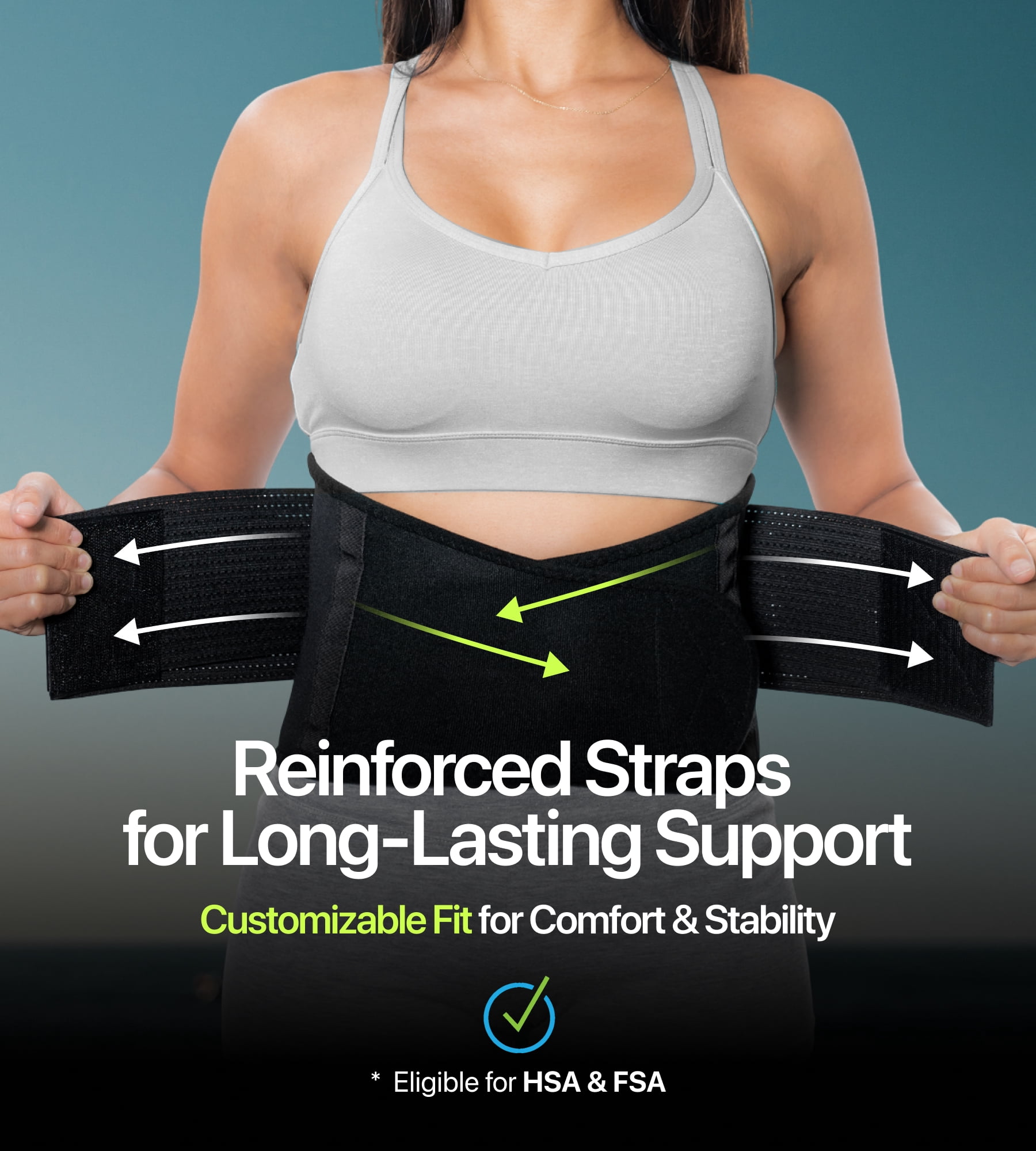 NeoHealth Lumbar Support Belt, Medium, Black