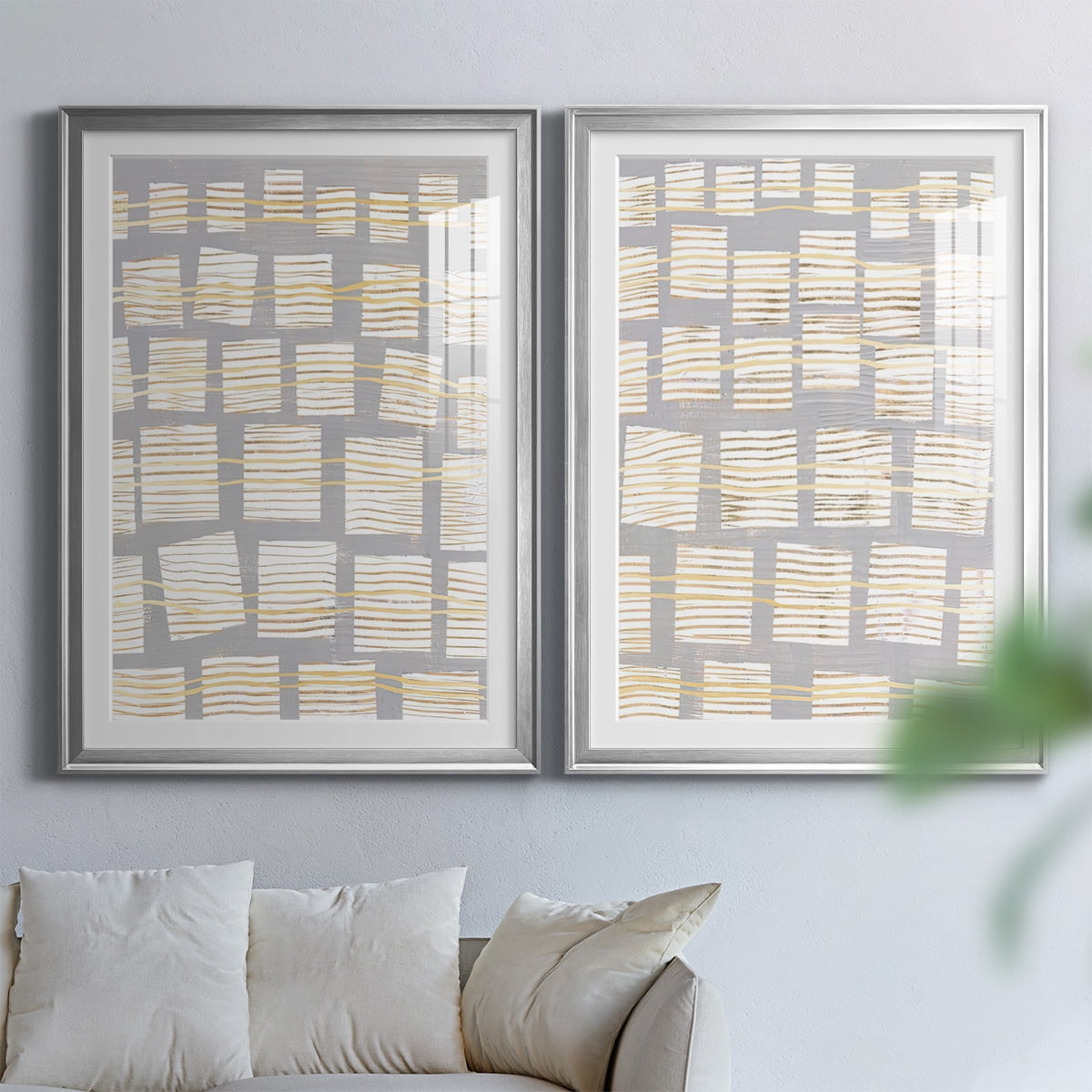 Wexford Home Networks I Premium Framed Print, 30.5" x 42.5" - Ready to Hang, Silver (Set of 2)