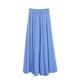 thumbnail image 4 of Mifsaly Linen Skirts for Women Midi Length A Line High Waist Flowy Skirt Solid Color Pleated Casual Summer Travel Vacation Clothes Free Size, 4 of 9