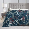 thumbnail image 4 of Kll Fleece Blanket Plush Throw Blanket Merry Christmas Winter Leaves Snowflakes,Soft Fuzzy Cozy Flannel Blanket For Couch Sofa Bed.(40"X30"), 4 of 9