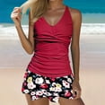 thumbnail image 2 of Womens Tankini Bathing Suits 2026 Casual Modest Striped V Neck Strappy Bikini Top with Bottom Two Piece Bathing Suits Woman, 2 of 5