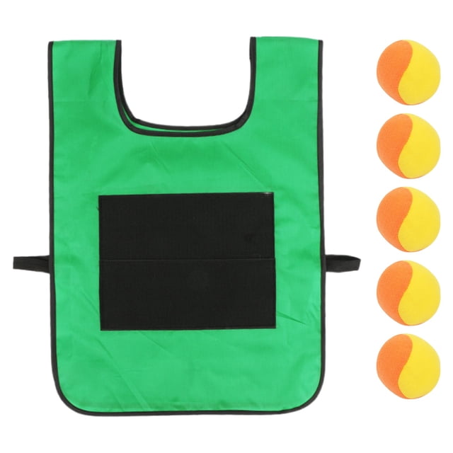 MVRLSH Under 10$ 5 Set Dodgeball With 1 Sticky Vest Games With Strap Interactive Throwing Game Sticky For Kids Outdoor Playing