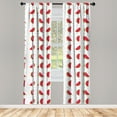 thumbnail image 2 of Ambesonne Watermelon Curtains, Fruit Slices Artwork, Pair of 28"x63", Dark Coral and Lime Green, 2 of 4