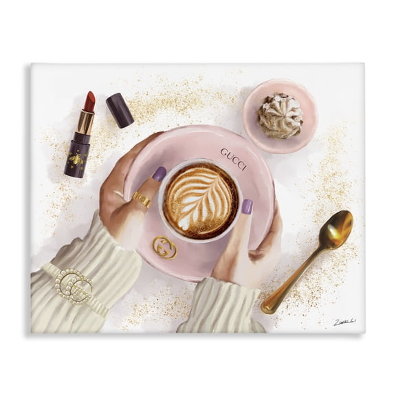 Stupell Industries Modern Cappuccino Art with Fashion Accent Canvas Art, 20 x 16, by Ziwei Li