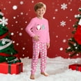 thumbnail image 2 of AWZXDE Ensemble de Pyjama pour Enfants avec Motif de Noël, Col Rond, Manches Longues, Confortable, Coupe Ample, Deux Pièces, Rose, 9-10 Ans, 2 of 5