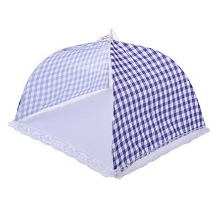 Umbrella With Netting Foldable Food Fruit Cover Outdoor Picnic Mesh Screen Protect Tent Dome Anti Fly Mosquito Net Umbrella Color:Blue Size:12