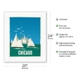 thumbnail image 2 of Chicago Illinois - The Windy City - Vintage Airline Travel Poster by Edward McKnight Kauffer c.1948 - Fine Art Rolled Canvas Print 16in x 20in, 2 of 4