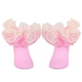 thumbnail image 2 of Girls Big Ruffles Ankle Socks Toddler Girl Frilly Dress Socks Cotton Double Lace Fold Over Fancy Sock for Baby Toddler Kids Easter Flower Girl Back School Wedding Party Outfit Daily Wear, 2 of 5