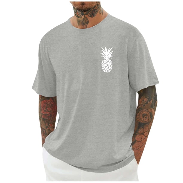 Camisetas de Manga Larga de Algodón Moda Casual Manga Corta Cuello Redondo Blusas para Al Aire Libre, Casual, Uso Diario