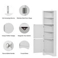 thumbnail image 4 of Royard Oaktree Tall Corner Cabinet Freestanding Bathroom Cabinet with 2 Doors and Adjustable Shelves Modern Multi-Functional Storage Cabinet for Bathroom Living Room Kitchen Small Space,White, 4 of 7