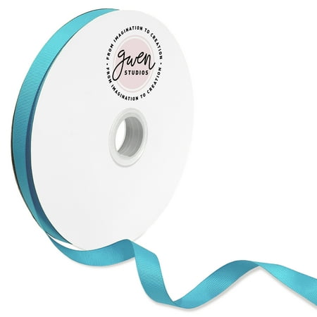 UPC: 0810056349905 | Turquoise Grosgrain Ribbon for Crafts and Bows  5/8  x 100 Yards by Gwen Studios